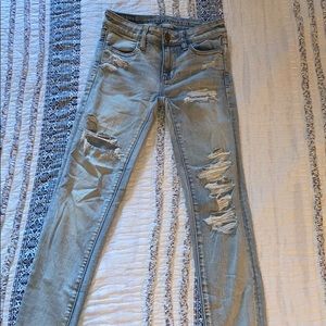 American Eagle Jegging Light Wash Distressed